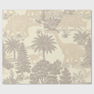 Antiek dinosaurus toilepatroon cadeaupapier