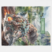 Antiek Dinosaurus Verjaardagsdeken Custom Name Boy Fleece Deken (Voorkant (Horizontaal))