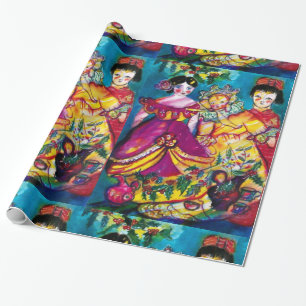 Antiek DOLLAR EN CHRISTMAS-ORNAMENS Cadeaupapier