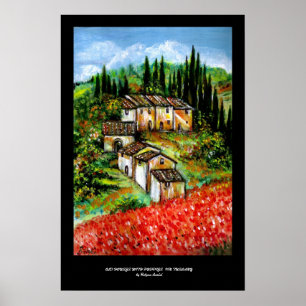 ANTIEK DORPS LANDSCHAP IN TUSCANIE POSTER