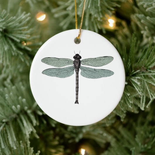 Antiek dragonfly Typografische Keramisch Ornament (Boom)