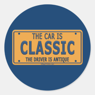 Antiek driversclassieke auto ronde sticker