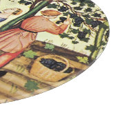 ANTIEK DRUIVENVINEYARD HARVEST Medieval Miniatuur Snijplank (Hoek)