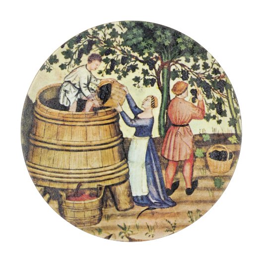 ANTIEK DRUIVENVINEYARD HARVEST Medieval Miniatuur Snijplank (Voorkant)