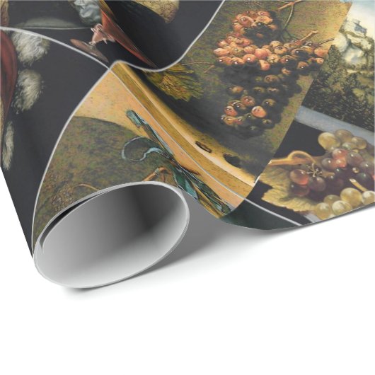 ANTIEK DRUIVENVINEYARDE WIJN MET RODE WAXZEGEL CADEAUPAPIER (Rol Hoek)