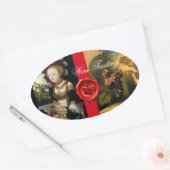 ANTIEK DRUIVENWIJNBELASTINGPARTIJ WAX SEAL OVALE STICKER (Envelop)