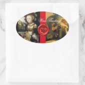 ANTIEK DRUIVENWIJNBELASTINGPARTIJ WAX SEAL OVALE STICKER (Tas)