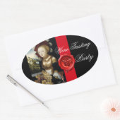 ANTIEK DRUIVENWIJNBELASTINGPARTIJ WAX SEAL OVALE STICKER (Envelop)