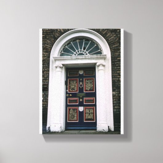 Antiek Dublin-deur, Merrion Square Canvas Afdruk (Voorkant)