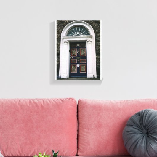 Antiek Dublin-deur, Merrion Square Canvas Afdruk (Insitu (Woonkamer))