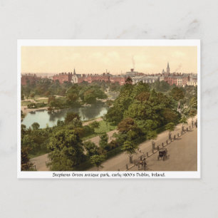 Antiek Dublinpark Stephens Green Briefkaart