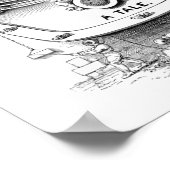 Antiek duikhelm nautisch poster (Hoek)