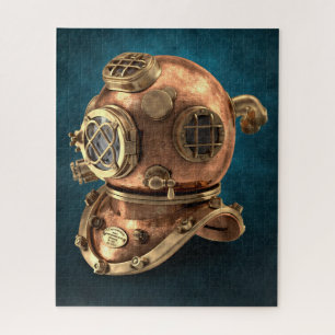 Antiek duikhelm van diep Zee Legpuzzel