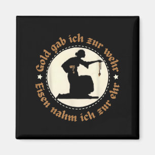 Antiek Duitse gouden embleem Silhouette Quot Magneet