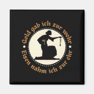 Antiek Duitse gouden embleem Silhouette Quot Magneet