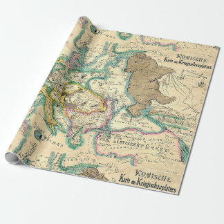 Antiek Duitse kaart van Europa Cadeaupapier