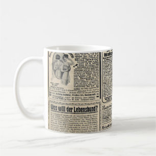Antiek Duitse krantenadvertenties 1917 Koffiemok