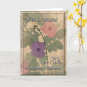 Antiek Dusty Roos 70e Jubileum Kaart (Gele Bloem)