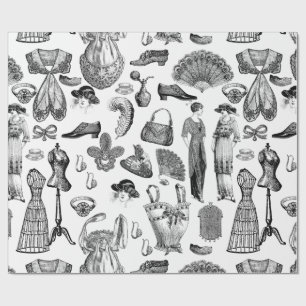 antiek Edwardiaanse mode Dames Wit Cadeaupapier