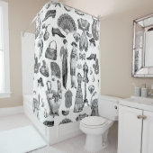 antiek Edwardiaanse  mode Dames Wit Douchegordijn (In situ)