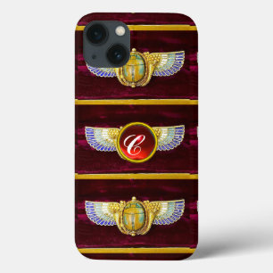 ANTIEK EGYPTIAN WINGED SCARAB/CORNUCOPIA JEWEL iPhone 13 HOESJE
