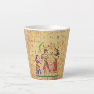 Antiek, Egyptisch Patroon, Antieke Stijl Latte Mok