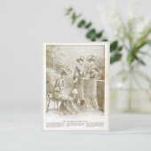 Antiek Elegant  Frans 1900 Mode Beige Briefkaart (Staand voorkant)