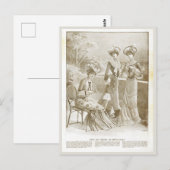 Antiek Elegant  Frans 1900 Mode Beige Briefkaart (Voorkant / Achterkant)