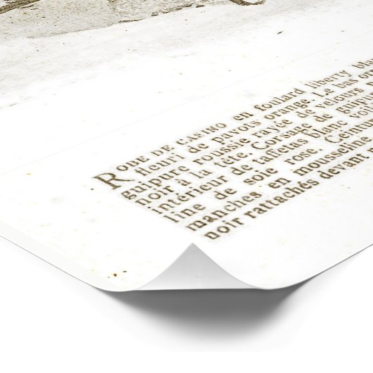 Antiek Elegant Frans 1900 Mode Beige Perfect Poster (Hoek)