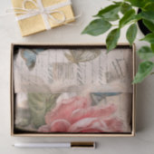 Antiek Elegantie Roos en Vlinder Decoupage Tissuepapier (Geschenk)