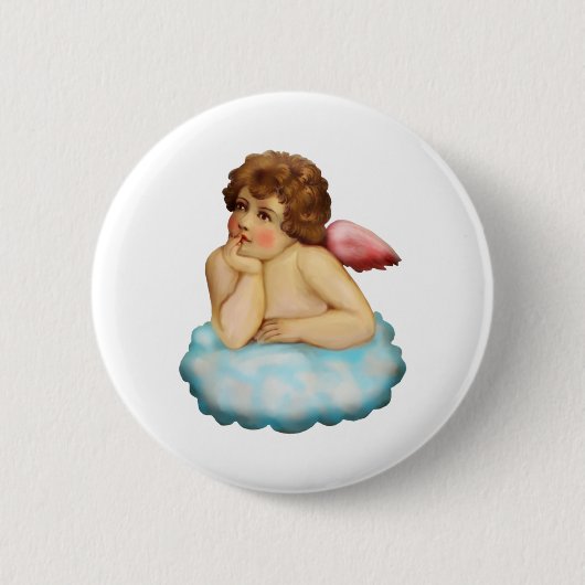 antiek engel cherub ronde button 5,7 cm (Voorkant)