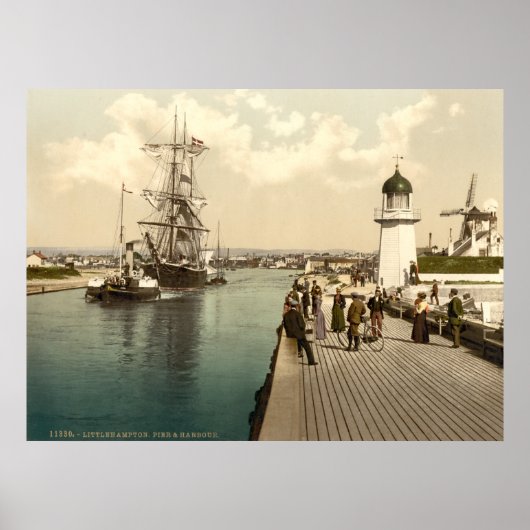 Antiek Engeland, Littlehampton Pier, Sussex U.K. Poster (Voorkant)