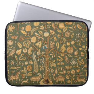Antiek Engels Naaldkant Boom des Levens & Eenhoorn Laptop Sleeve