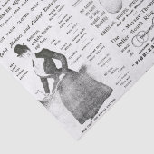 Antiek  Ephemera Lady Equestrian Ads Tissuepapier (Detail)