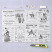 Antiek  Ephemera Lady Equestrian Ads Tissuepapier (Craft)