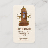 Antiek Espresso Machine Cafe Coffee Waterverf Visitekaartje (Achterkant)