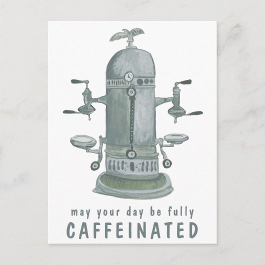 Antiek Espresso-systeemkoffie AANGEPASTE IT Funger Briefkaart (Voorkant)