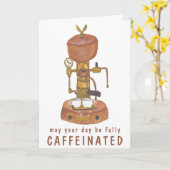 Antiek Espresso-systeemkoffie AANGEPASTE IT Funger Kaart (Gele Bloem)