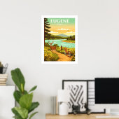 Antiek Eugene Oregon Poster (Thuiskantoor)