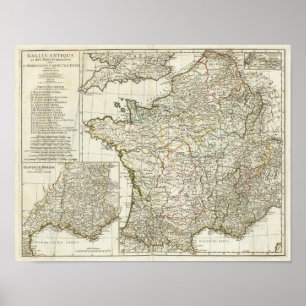 Antiek Europese kaart Poster