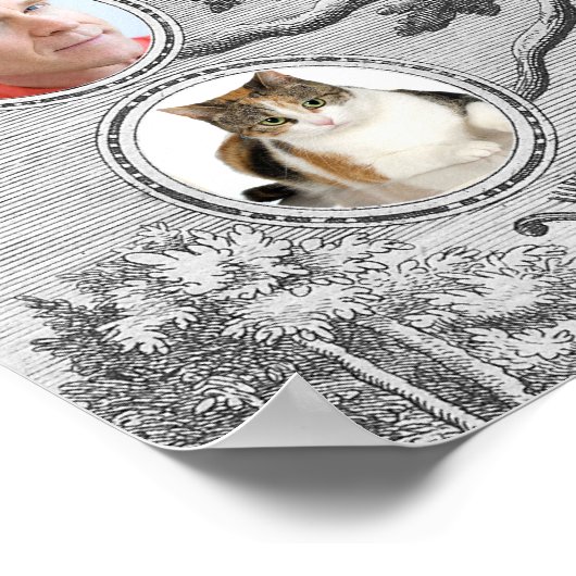 Antiek familiestructuur Plaats uw eigen namen en f Poster (Hoek)