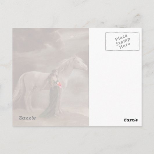 Antiek Fantasy Night Dream Horse Briefkaart (Achterkant)