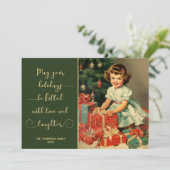 Antiek feestdagenkaart (Staand voorkant)