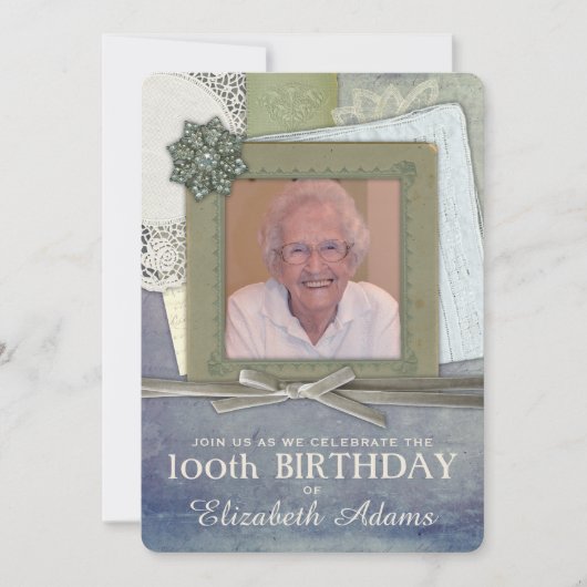 Antiek Feminine Collage Aangepaste Foto Kaart (Voorkant)