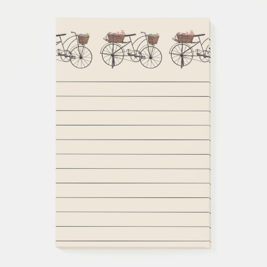 Antiek fiets met mandjes post-it® notes (Voorkant)