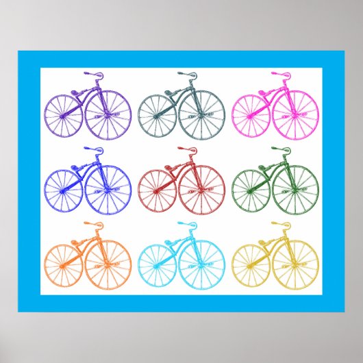 Antiek fiets  print meerkleurig patroon (Voorkant)