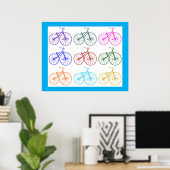 Antiek fiets  print meerkleurig patroon (Thuiskantoor)