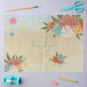  Antiek flessengesteente met  script Tissuepapier (Craft)