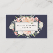 Antiek Floral Blush & Navy | Benoeming Afsprakenkaartje (Voorkant)