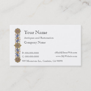 Antiek Floral Border Business Card-sjabloon Visitekaartje